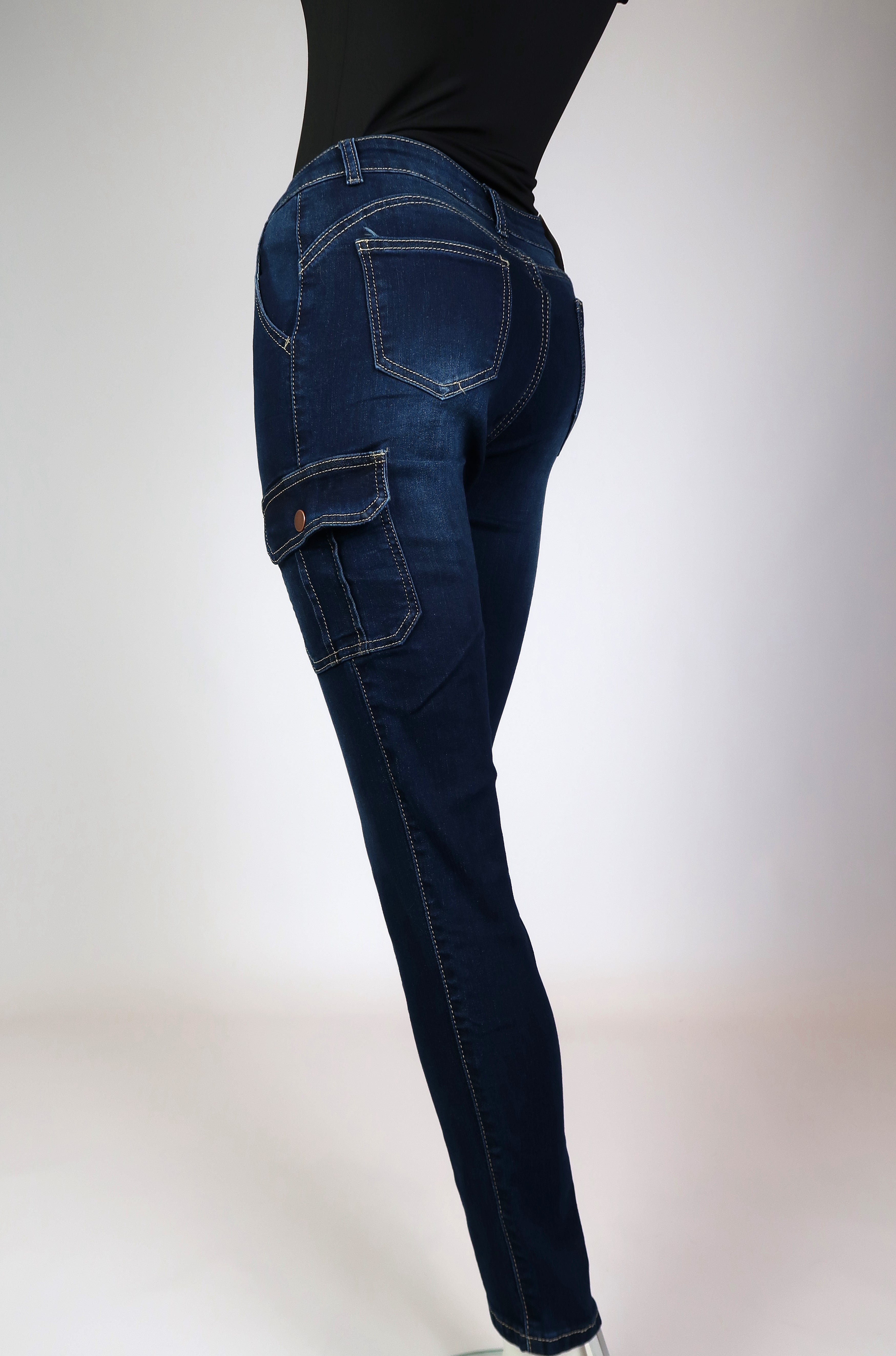 Denim Cargo Skinny Jeans