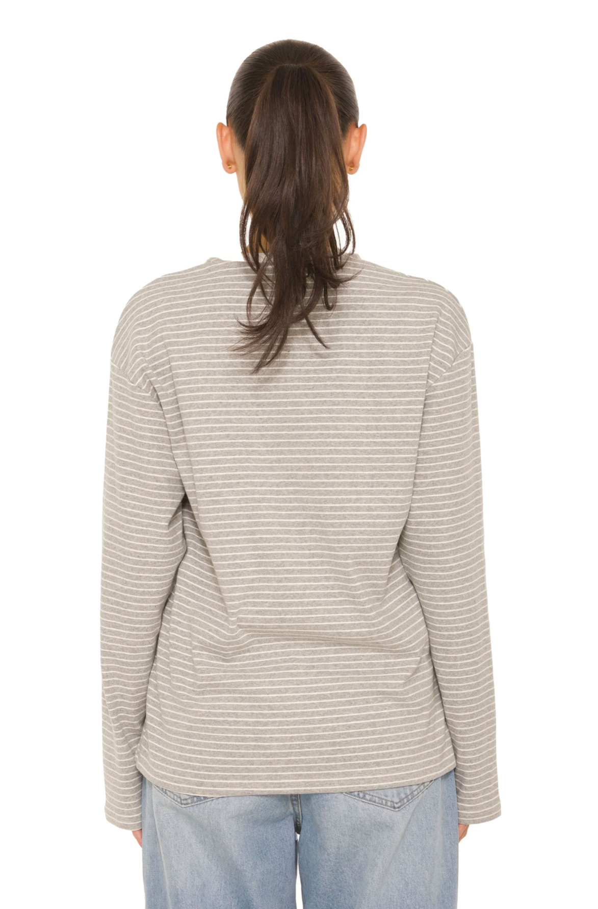 LA Sisters Long Sleeve Oversized Striped Tee