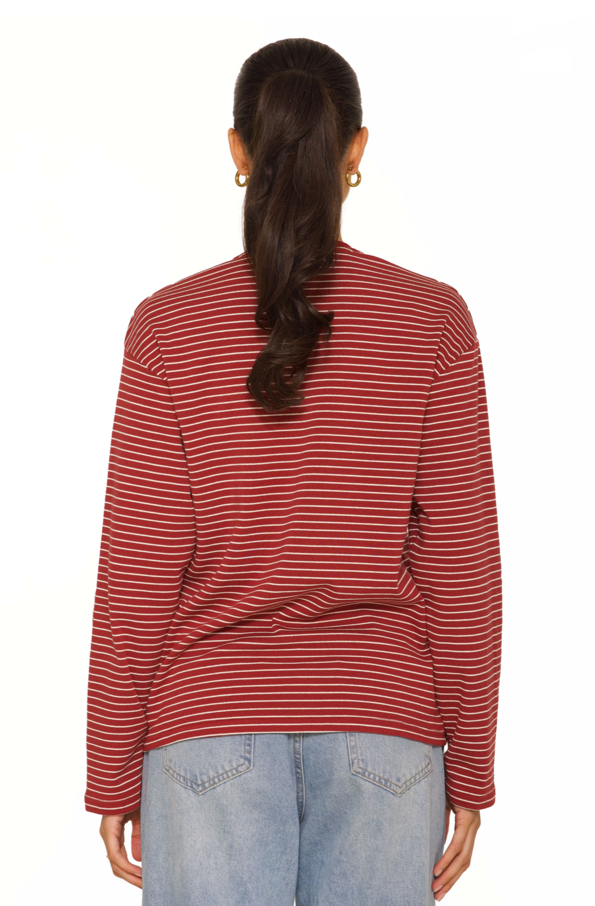 LA Sisters Long Sleeve Oversized Striped Tee