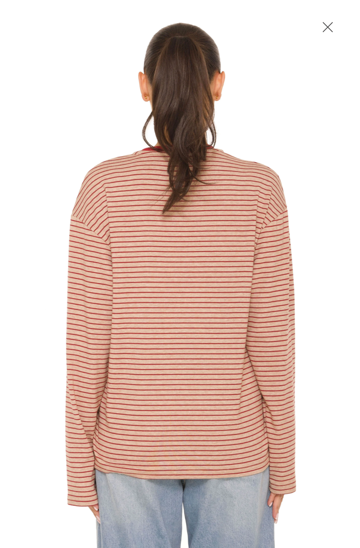 LA Sisters Long Sleeve Oversized Striped Tee