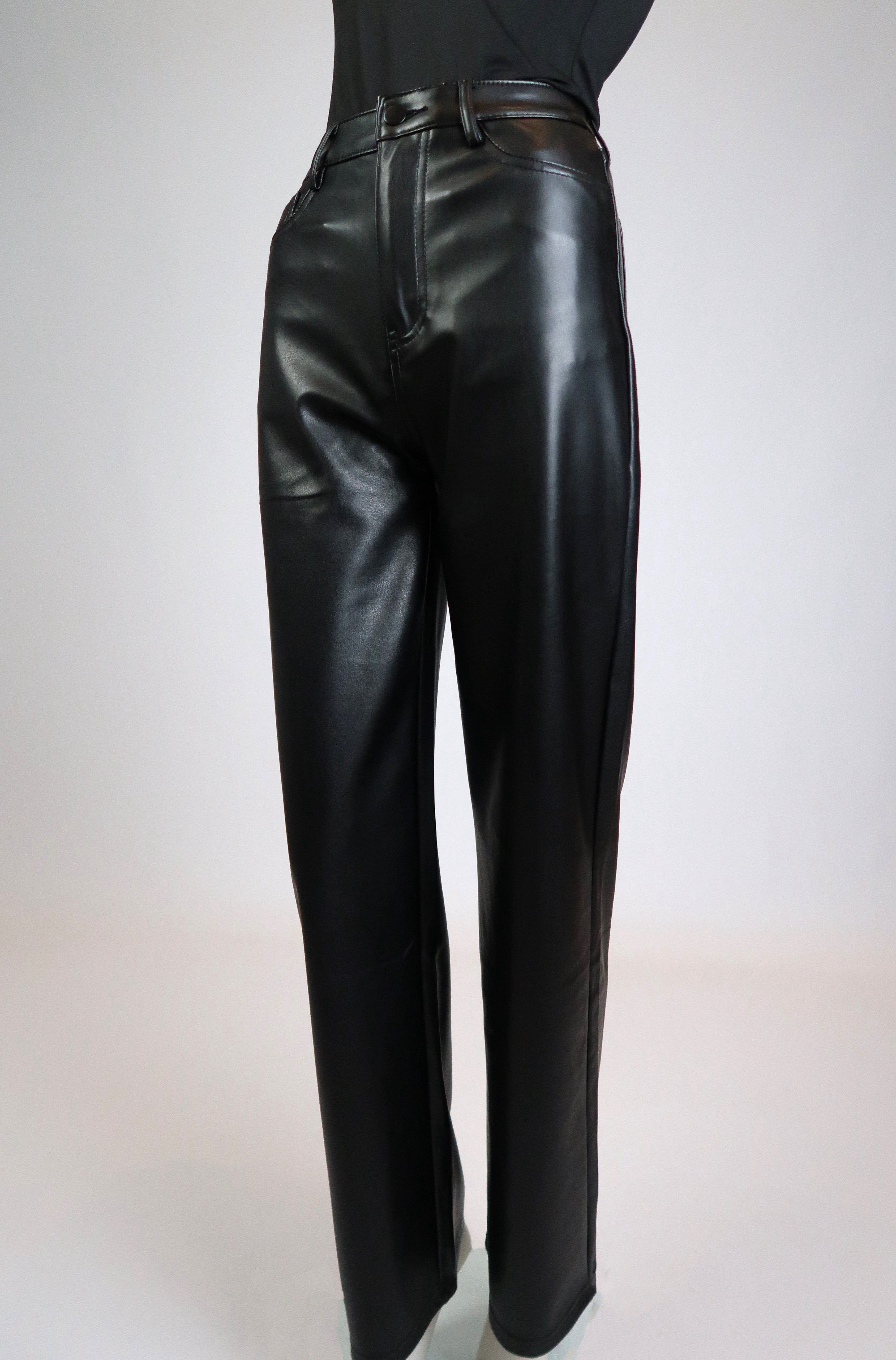 Wide Leg PU Leather