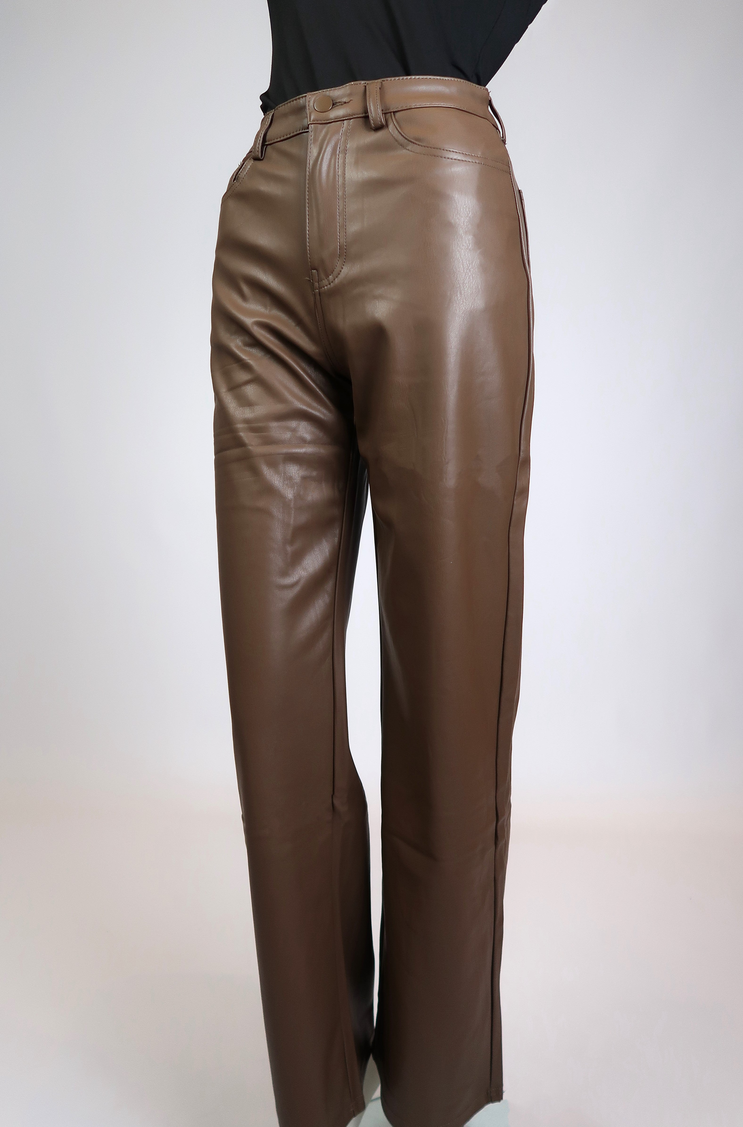 Wide Leg PU Leather