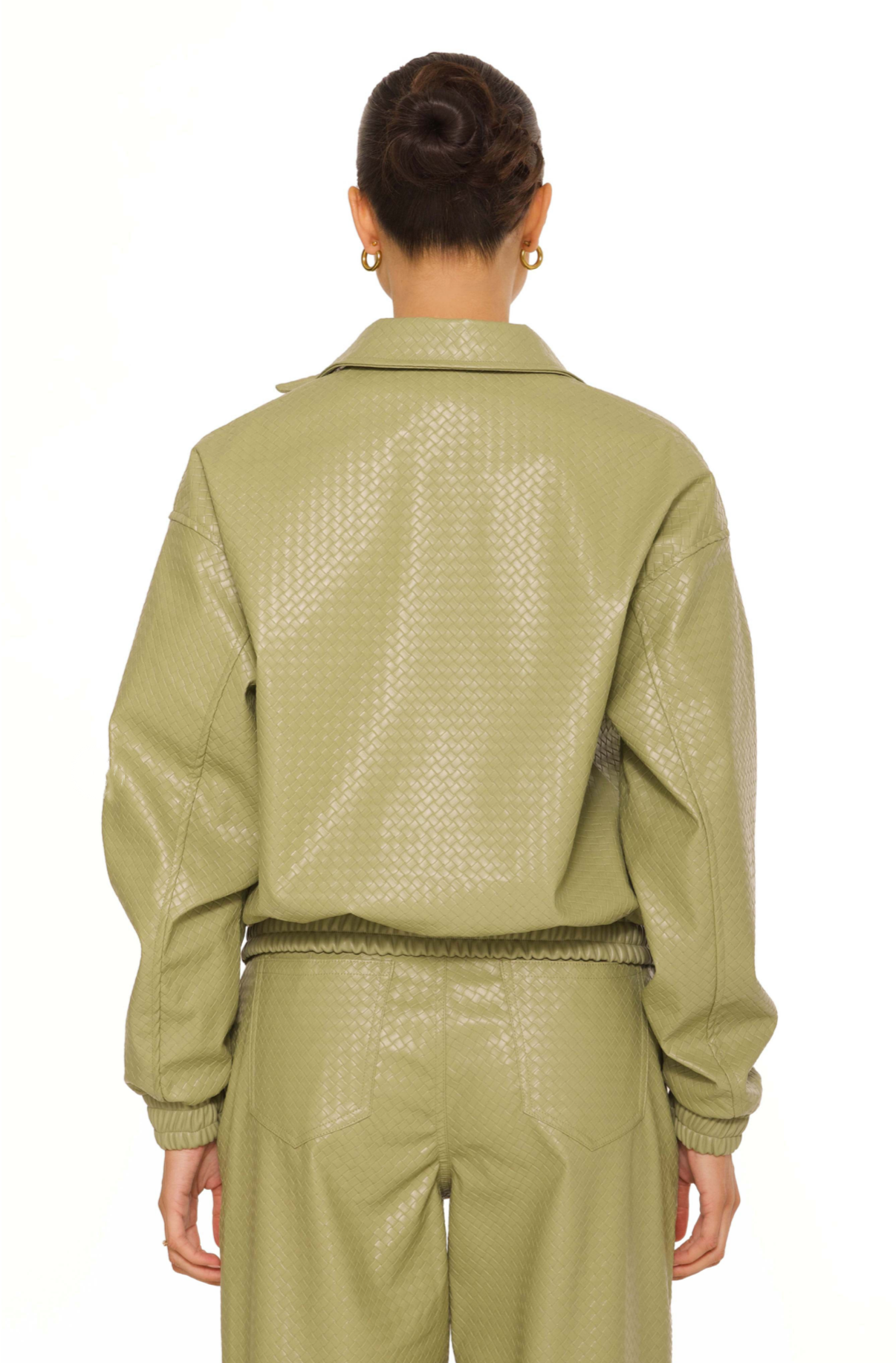 LA Sisters Leather Woven Bomberjacket
