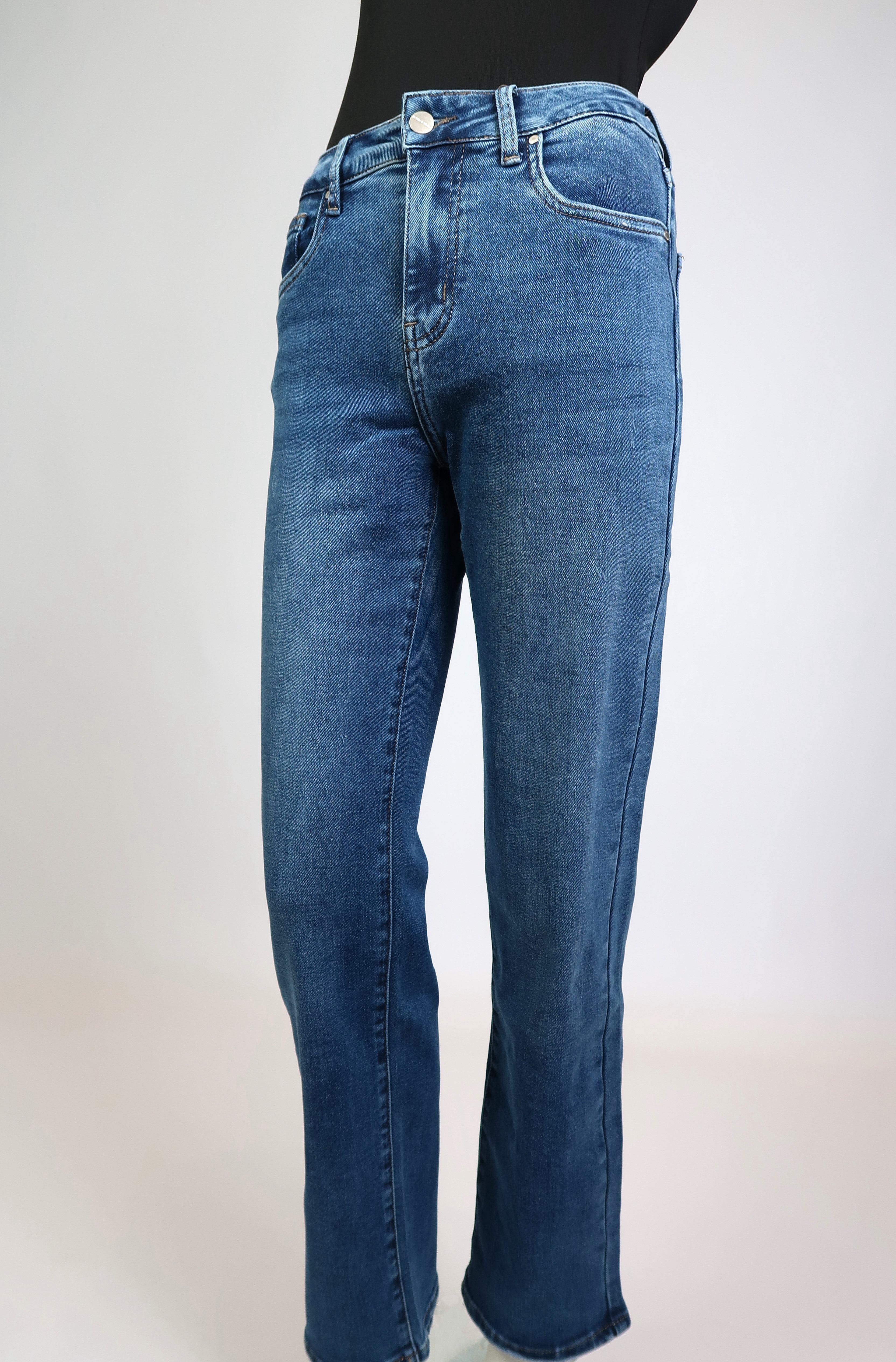 Straight Leg Jeans Mid Blue