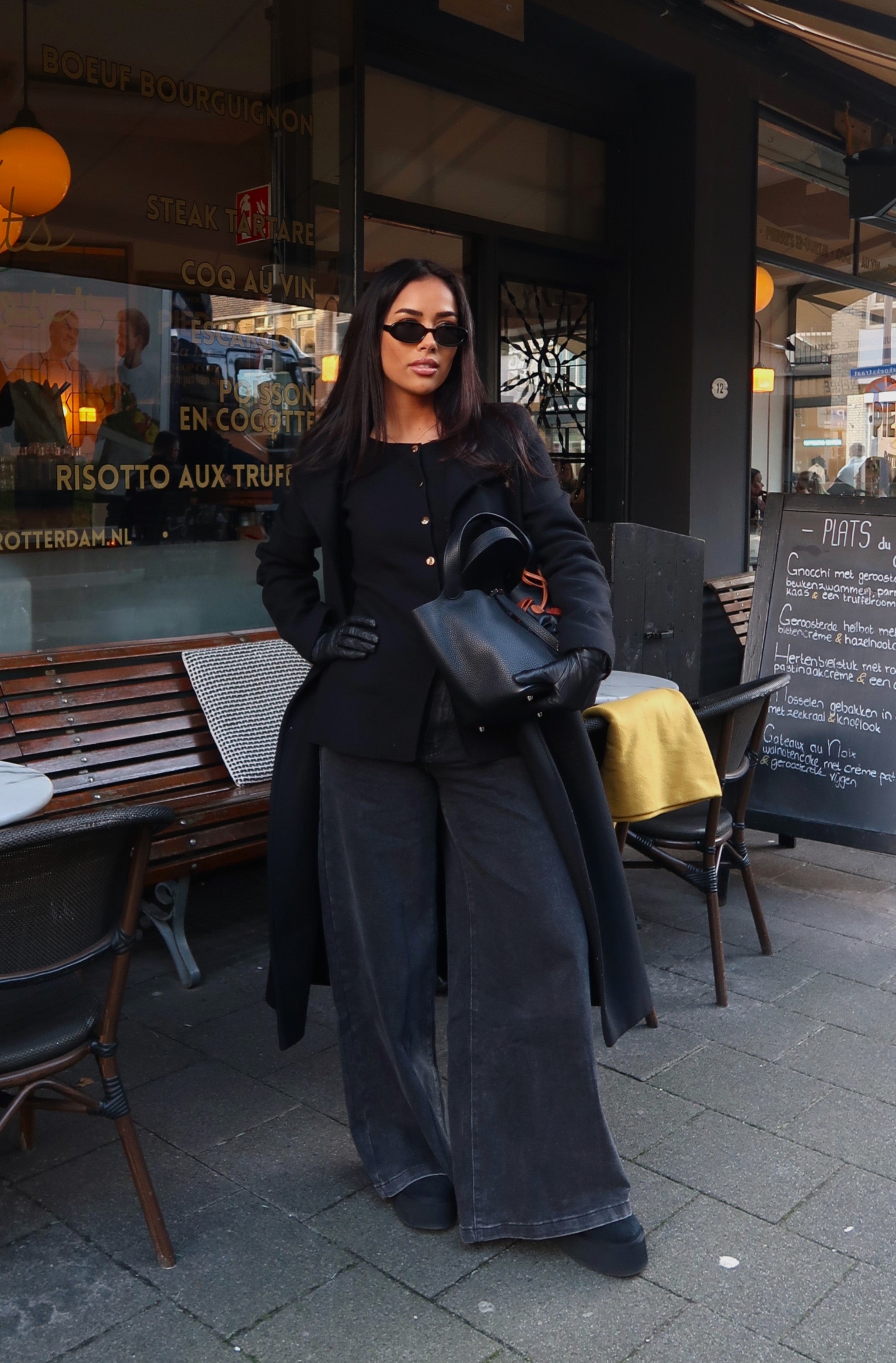 High Waist Jeans EXTRA Wide Leg Dark Grey