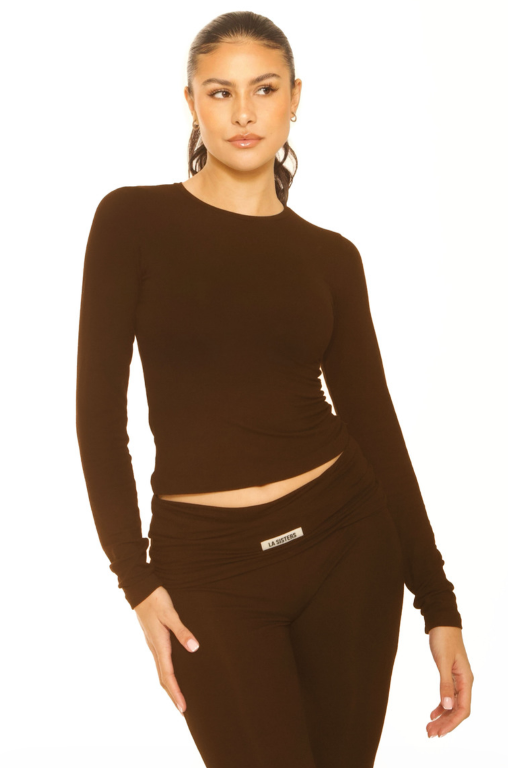 LA Sisters Long Sleeve Top Brown