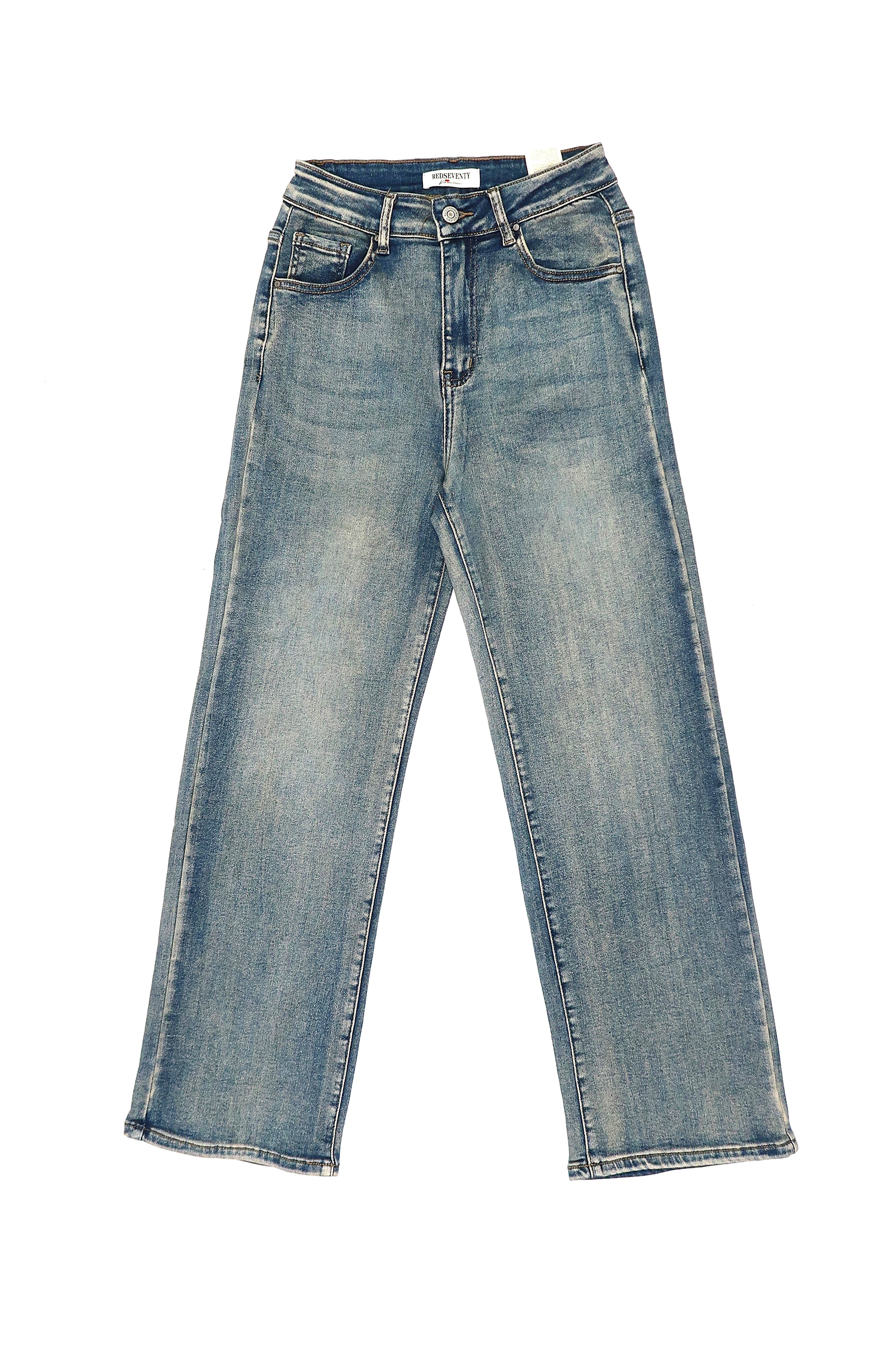 High Waist Wide Leg Jeans Light Blue Washed
