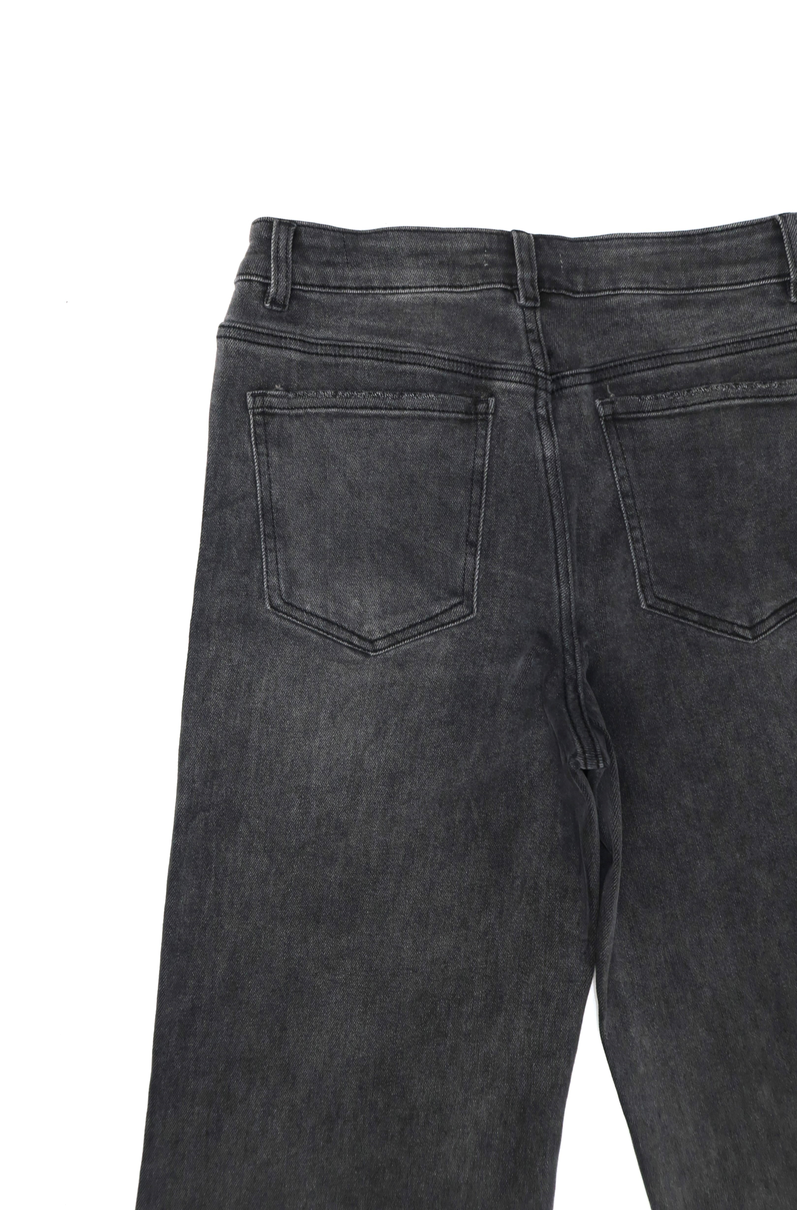 High Waist Straight Leg Jeans Dark Grey