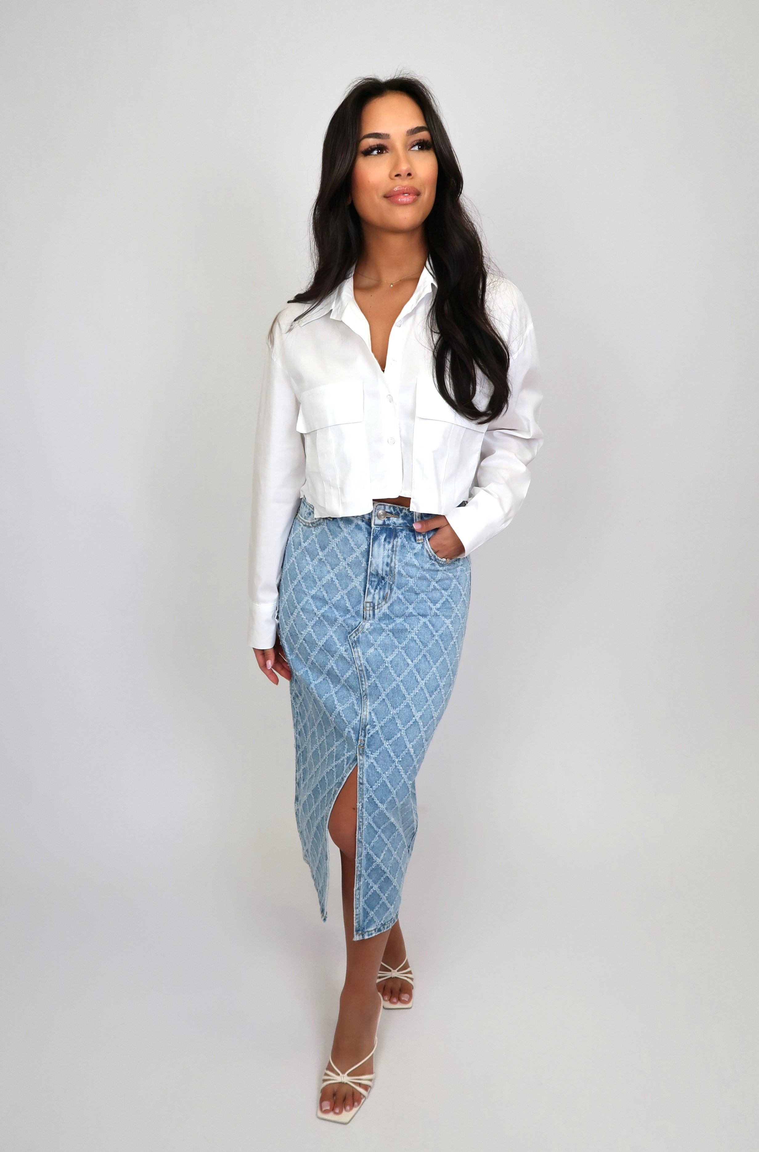Diamond Denim Skirt