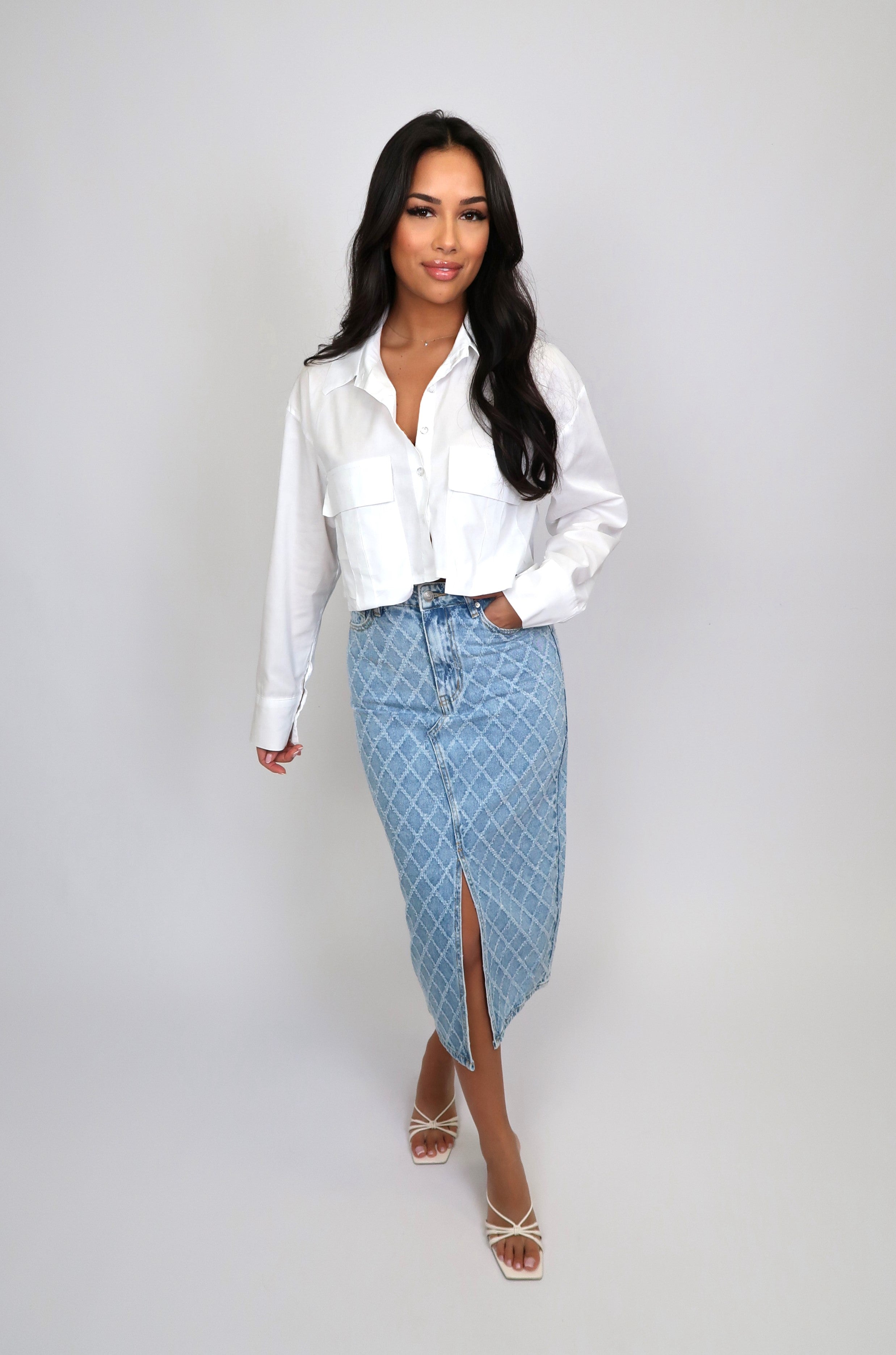 Diamond Denim Skirt