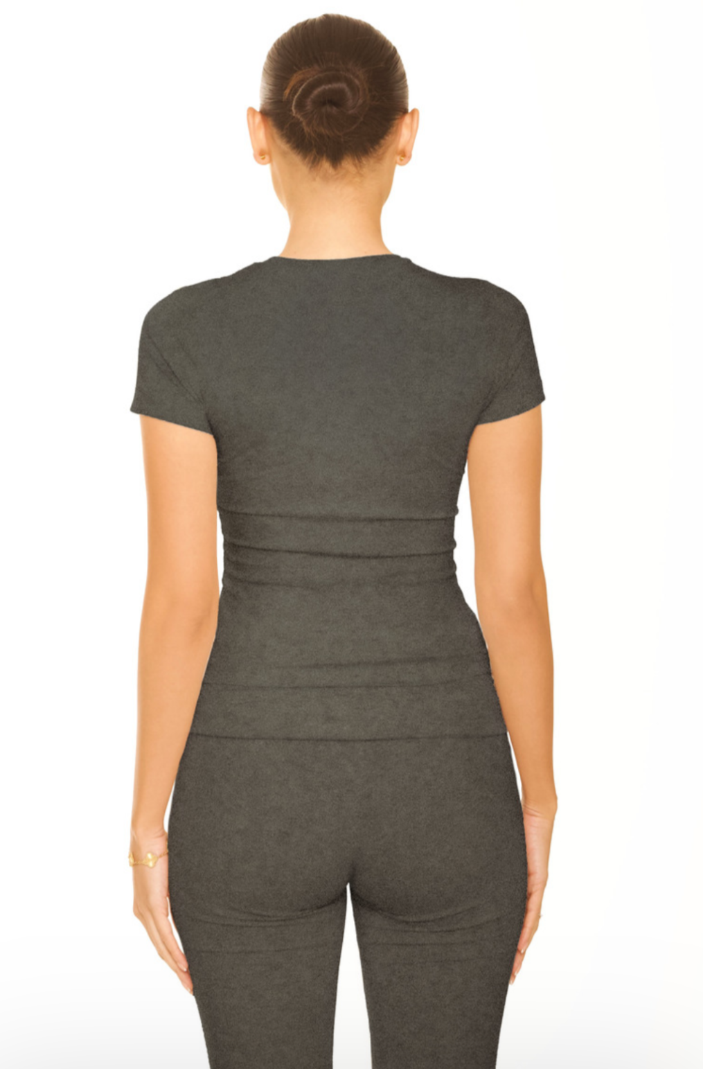 LA Sisters Short Sleeve Lounge Top Dark Grey
