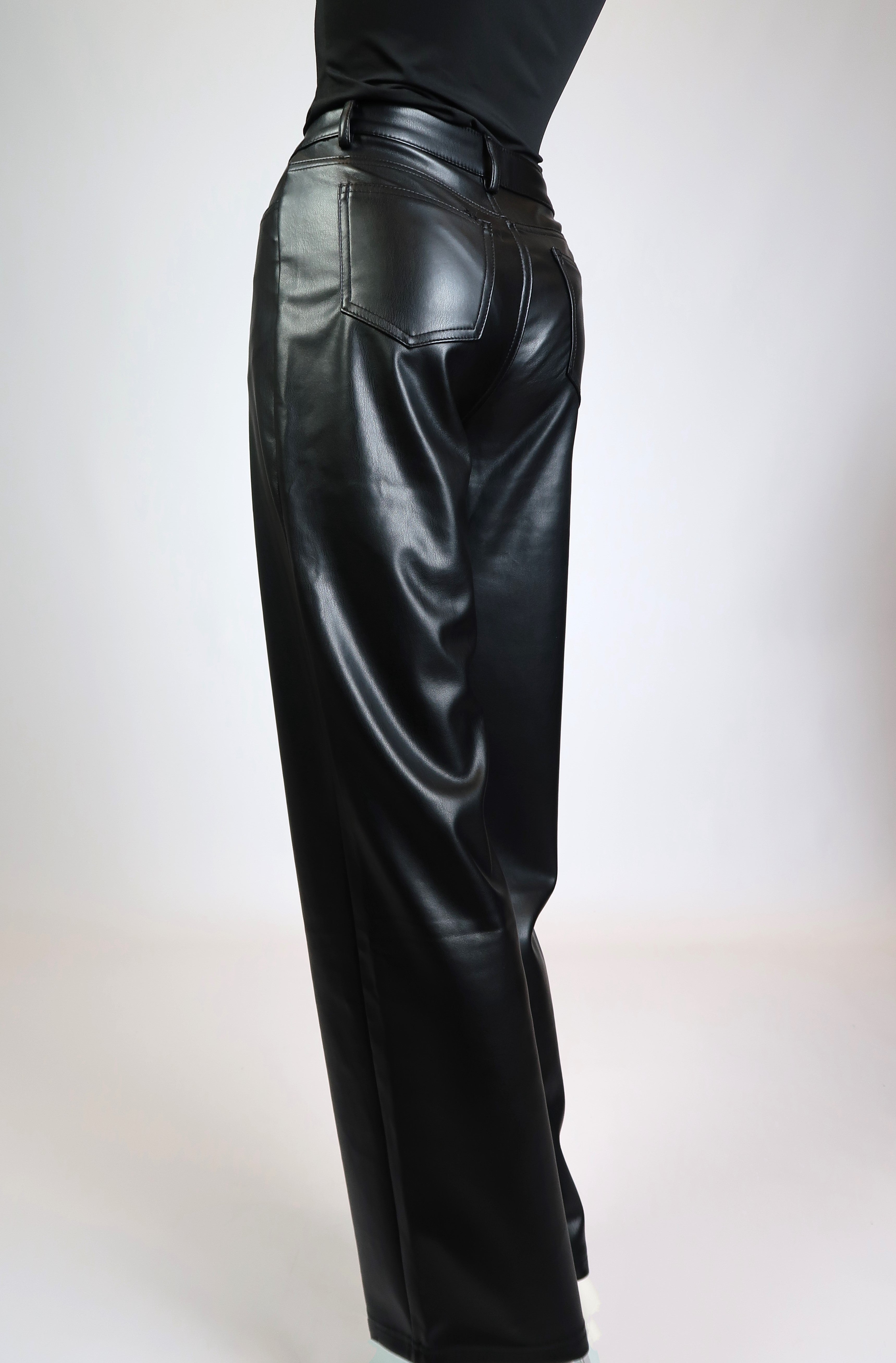 Wide Leg PU Leather