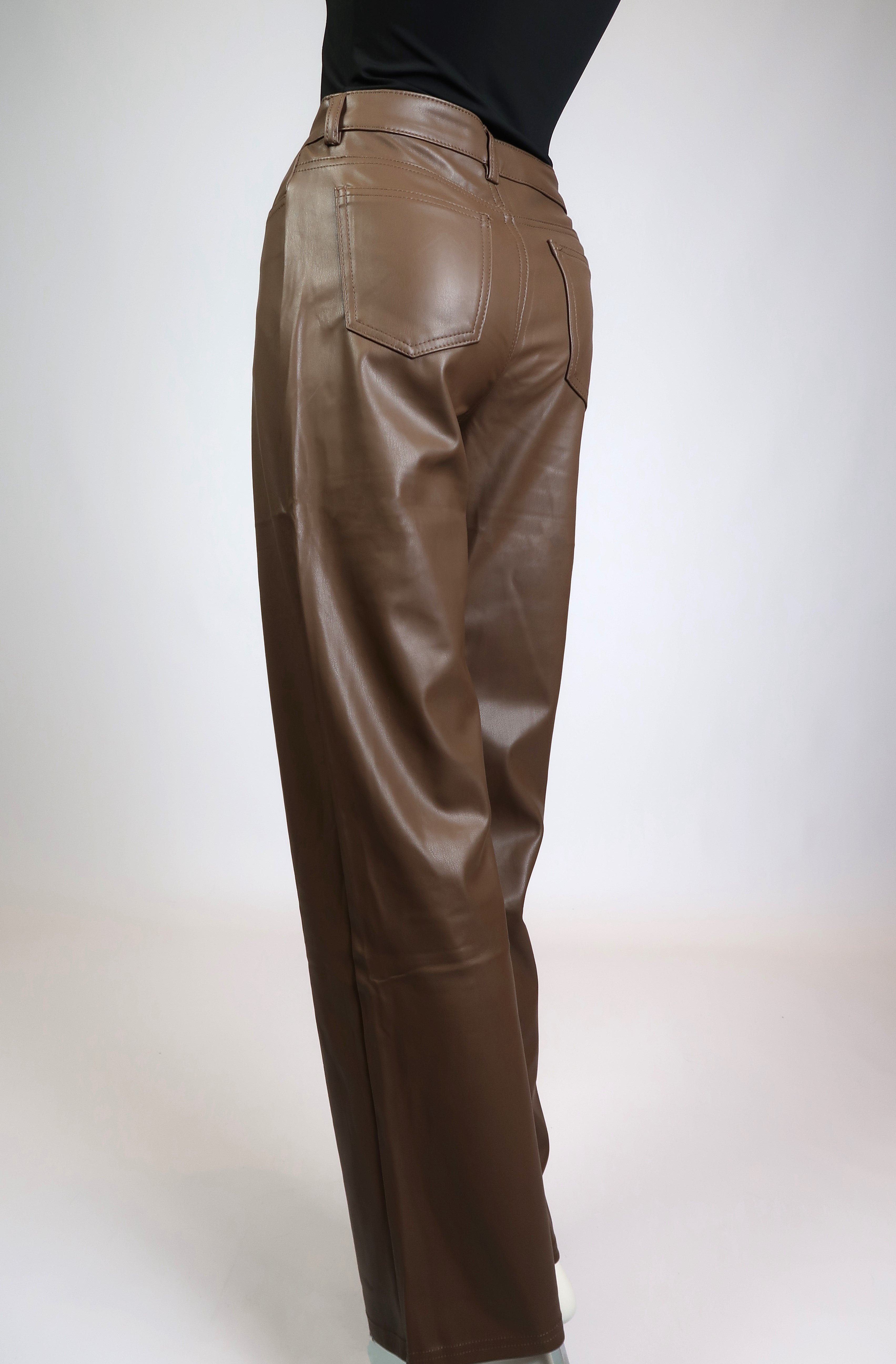 Wide Leg PU Leather