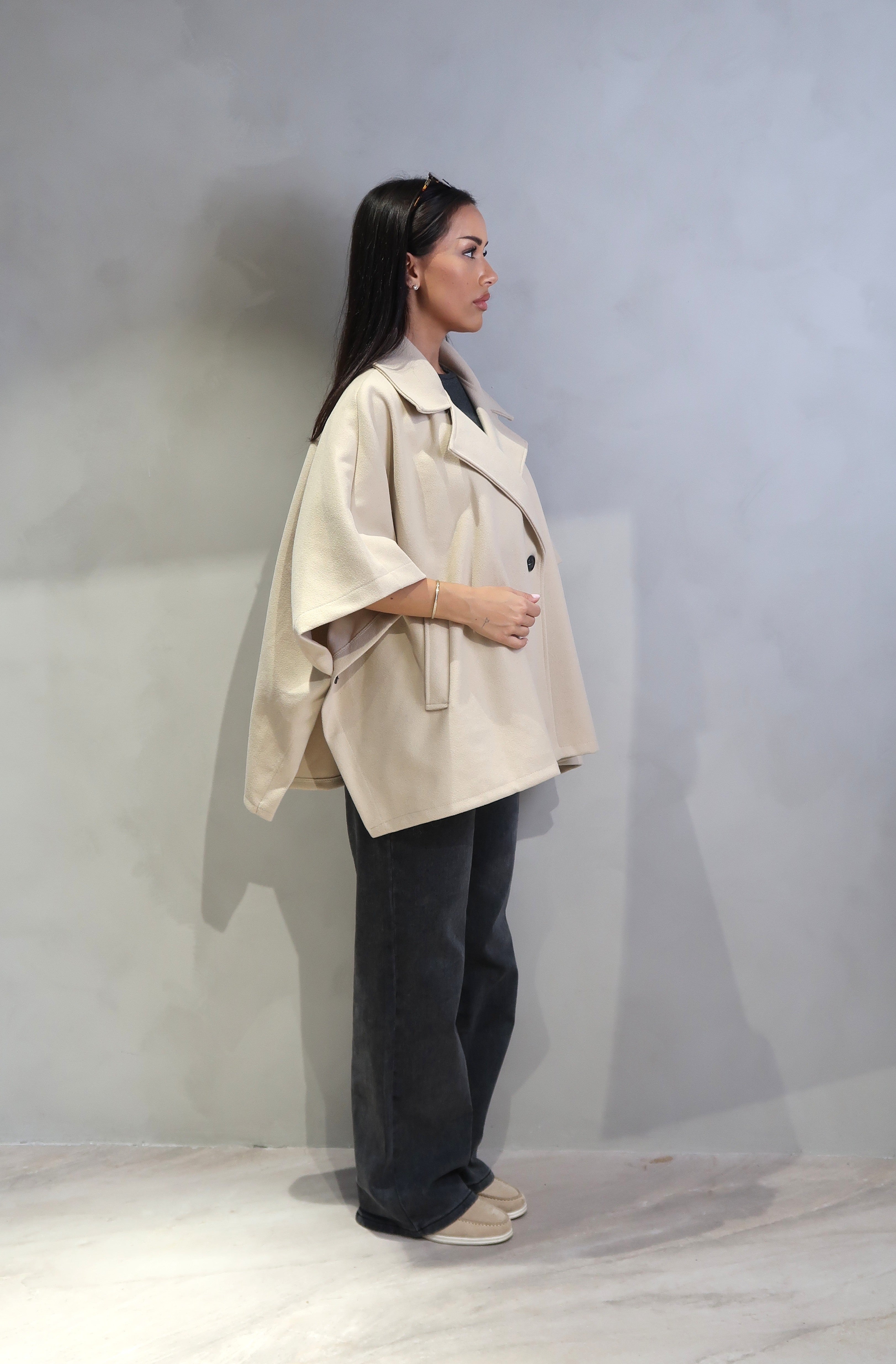 Heather Poncho Coat