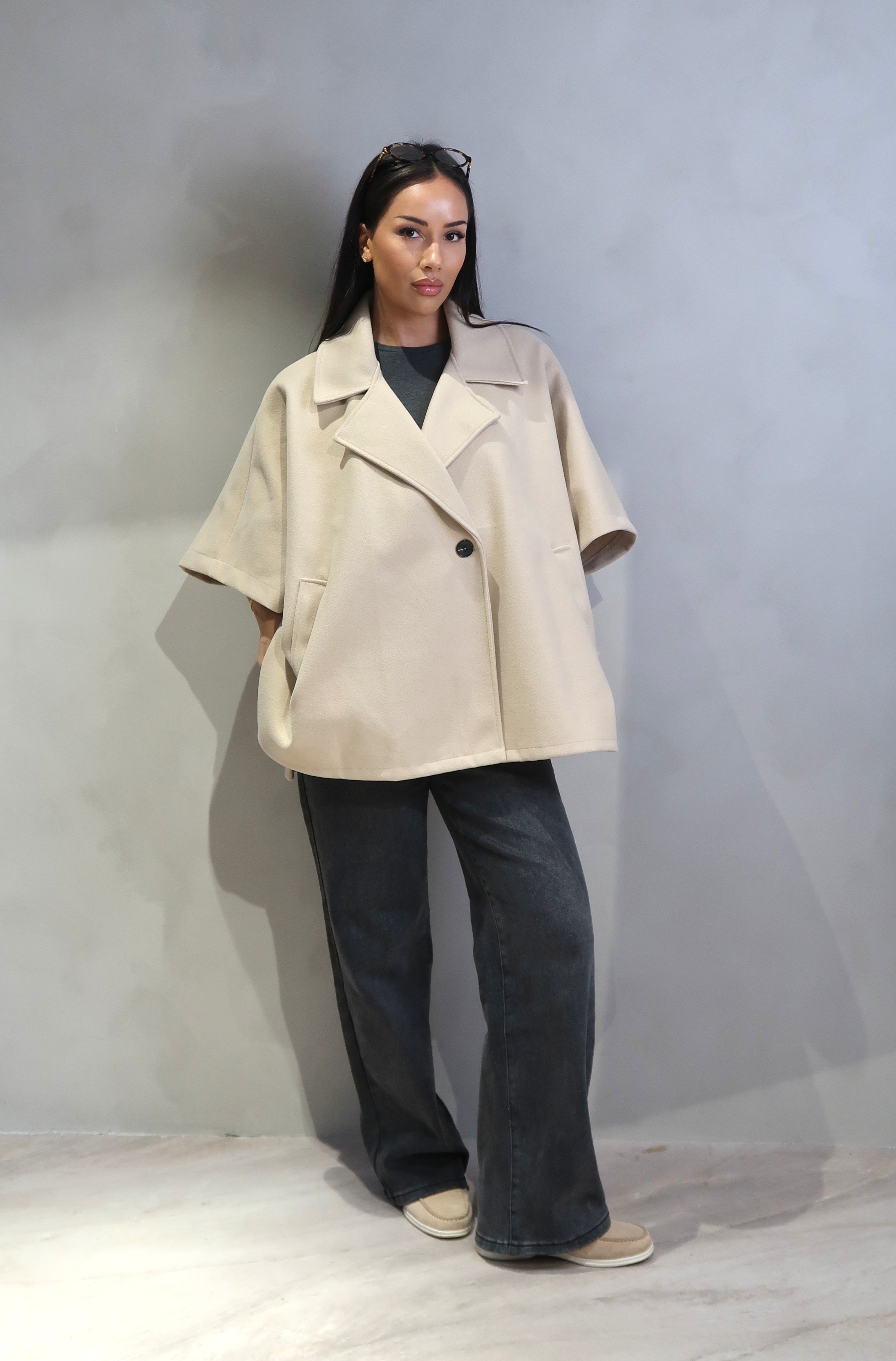 Heather Poncho Coat