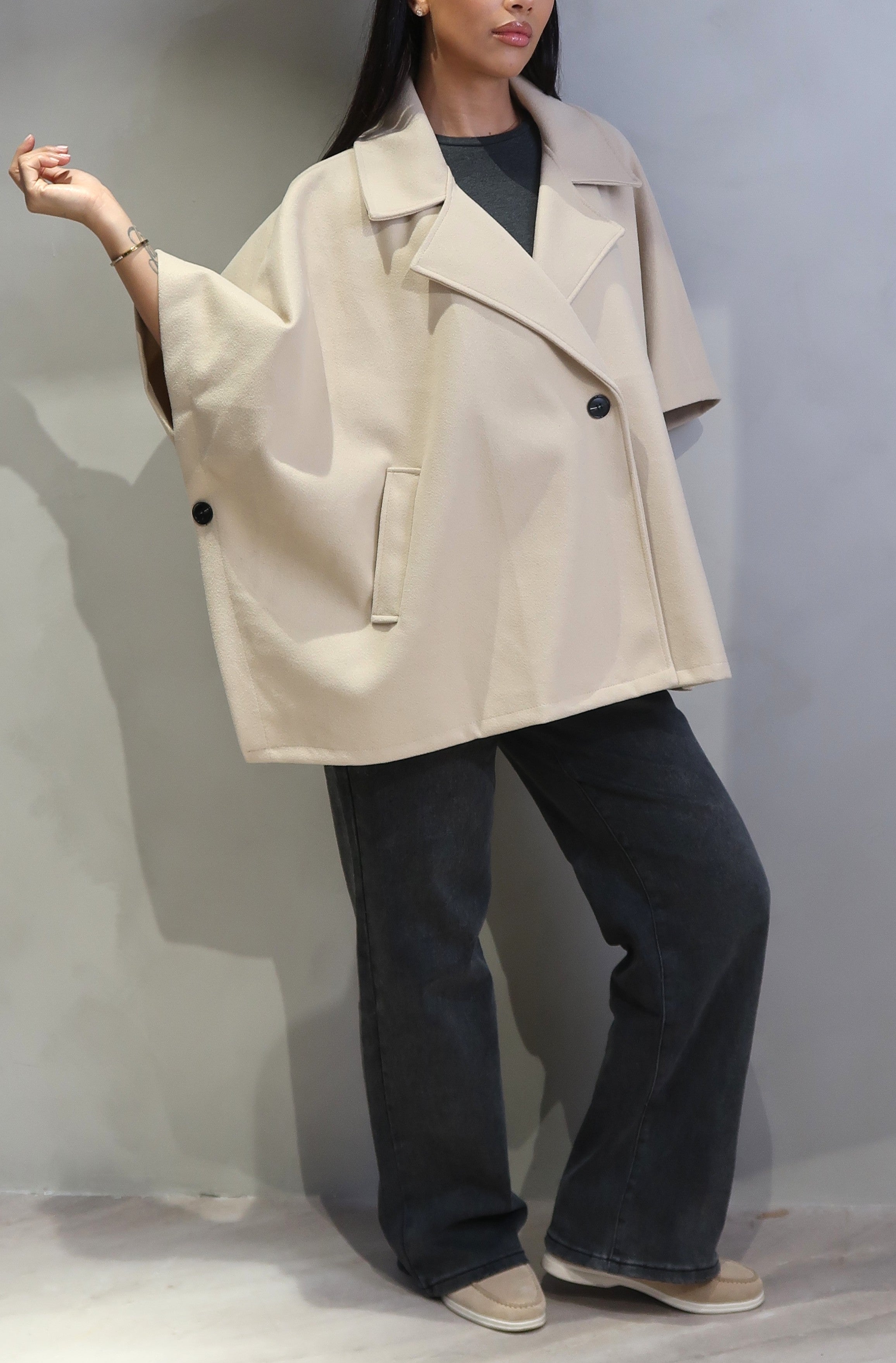 Heather Poncho Coat