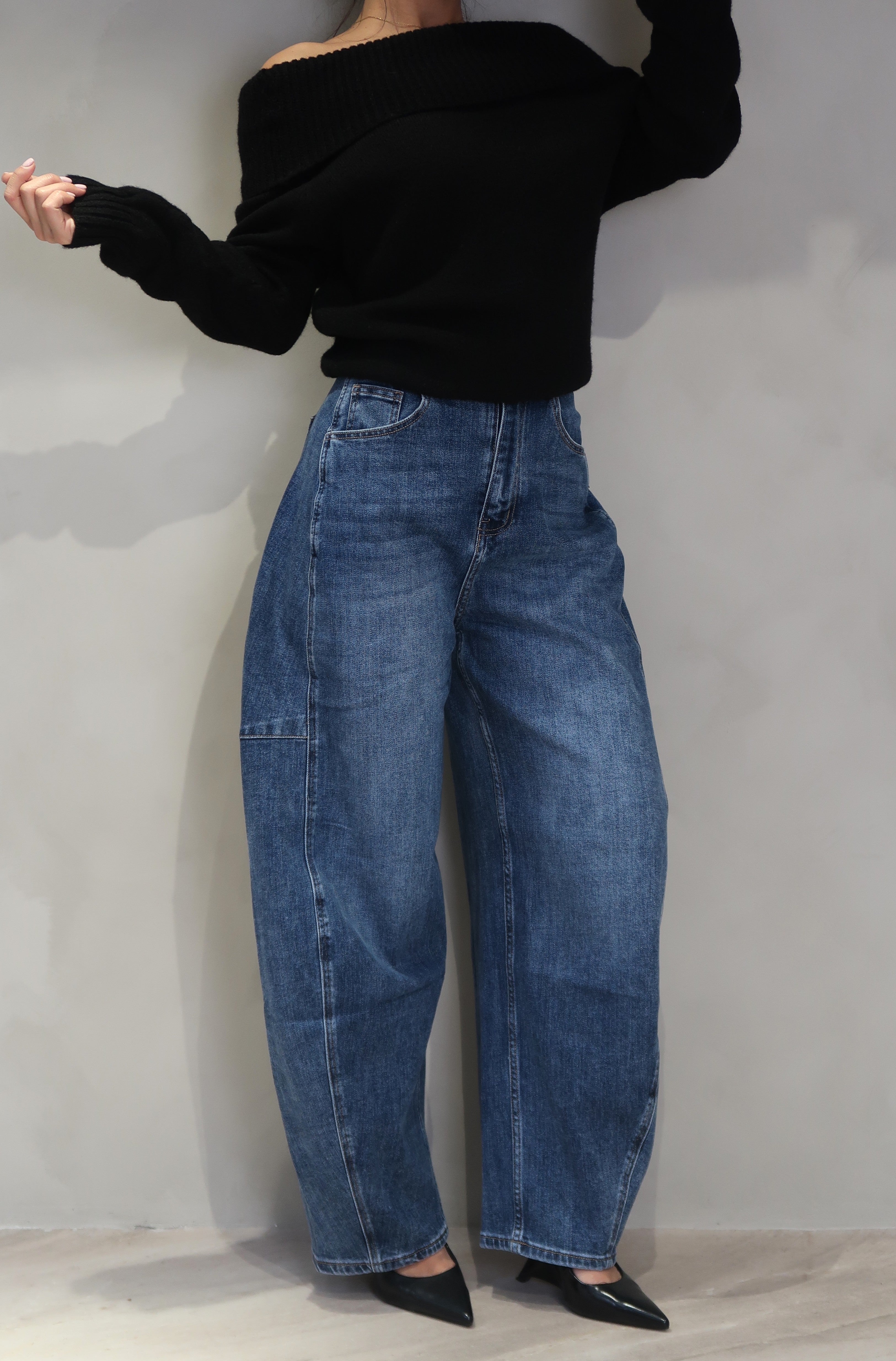 High Waist Barrel Jeans