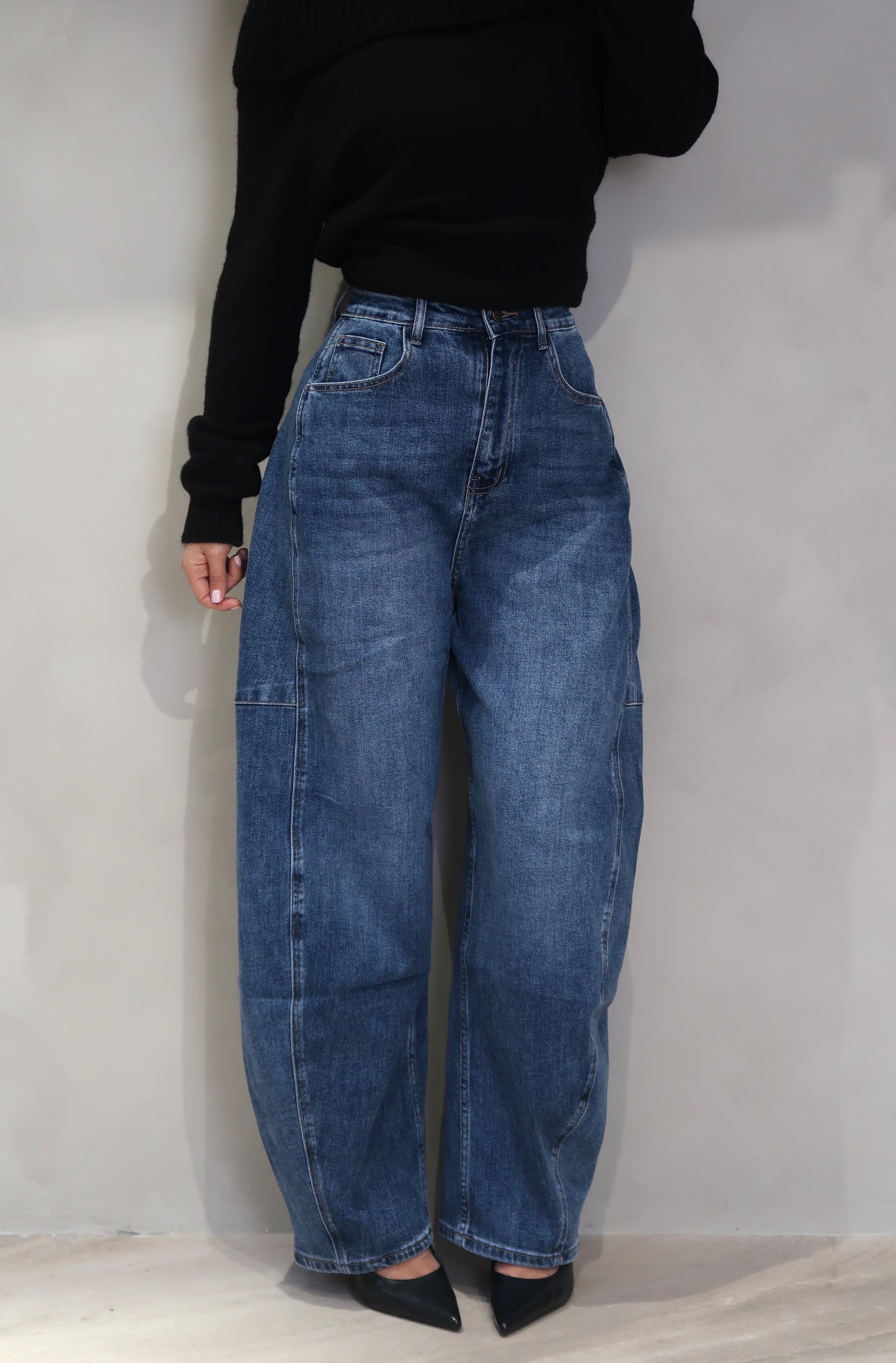 High Waist Barrel Jeans